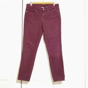 J. Crew Plum Straight Leg Corduroy Pants - 28